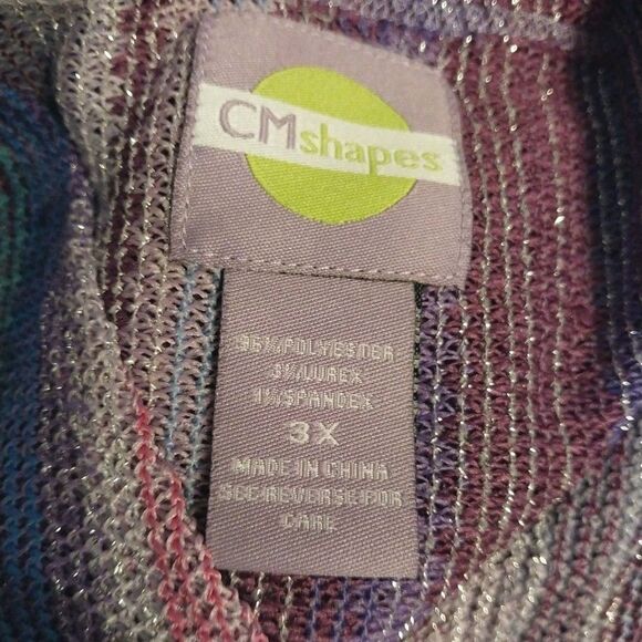 CM Shapes Tunic Top 3X Stretch Open Front Sparkle Cover Up Boho Fairy Festival - Picture 7 of 8